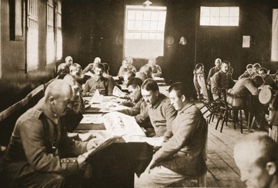 The Reading Room, Dorchester, illustration from German Prisoners in Great Britain by English Photographer